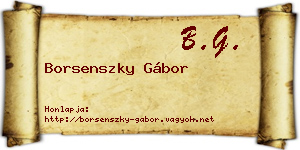 Borsenszky Gábor névjegykártya